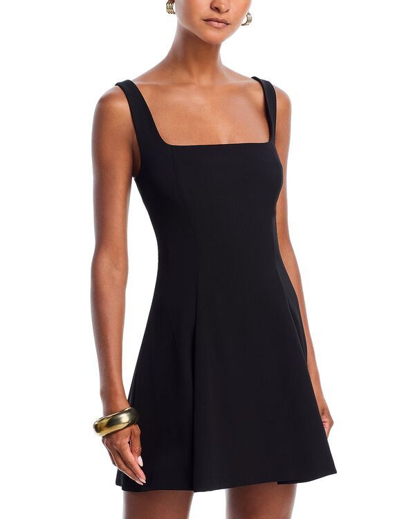 フレンチコネクション レディース トップス ワンピース ミニ FRENCH CONNECTION Square Neck Inverted Pleat Mini Dress Black ブラック