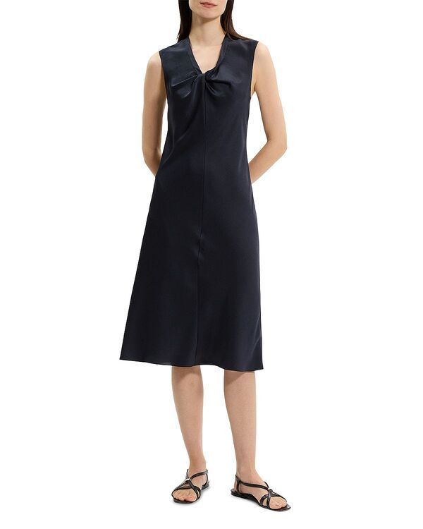 セオリー レディース トップス ワンピース Theory Twist Scoop Dress Nocturnal Navy ネイビー