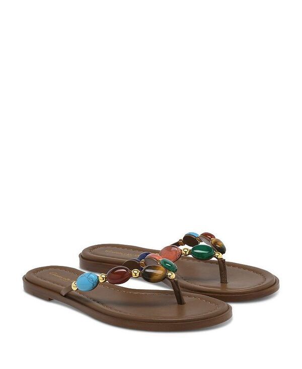 ジャンヴィト ロッシ レディース シューズ パンプス Gianvito Rossi Shanti Thong 05 Flats Brown Leather ブラウン