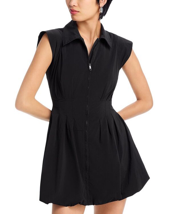 スティーブ マデン レディース トップス ワンピース プリーツ ミニ STEVE MADDEN Dyanne Poplin Pleated Mini Dress Black ブラック