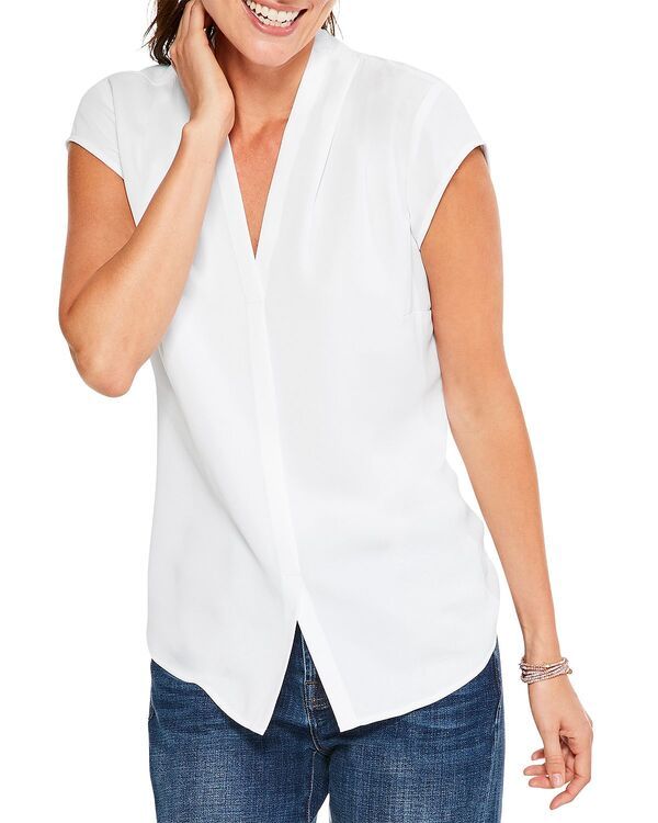 ニックプラスゾーイ レディース トップス シャツ キャップ NICZOE Cap Sleeve Day to Nightopaper White ホワイト