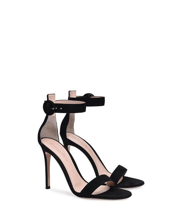 ジャンヴィト ロッシ レディース シューズ サンダル ヒール Gianvito Rossi Womens Portofino 105 High Heel Sandals Black Suede ブラッ