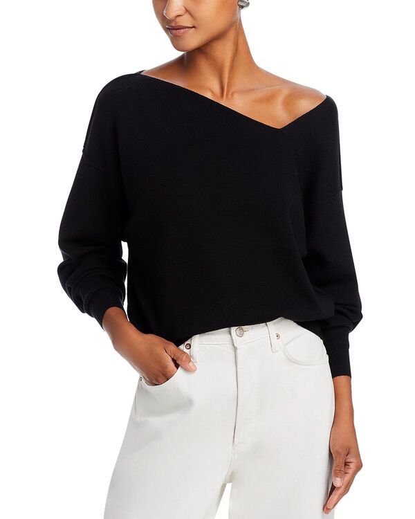 ラインアンドドット レディース アウター ニット・セーター Line Dot Favorite Geometric Neck Sweater Black ブラック