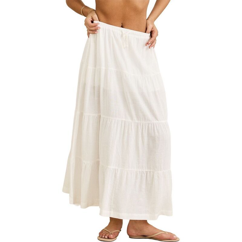 リズム レディース ボトムスカート ティアード マキシ Rhythm Classic Tiered Maxi Skirt Womens White ホワイト