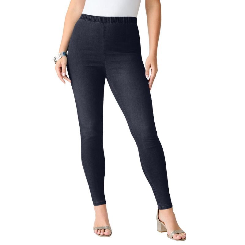 ロアマンズ レディース ボトムス デニムパンツ プラスサイズ Roamans Womens Plusize Comfort Stretch Slim Leg Jean Indigo Wash インディ
