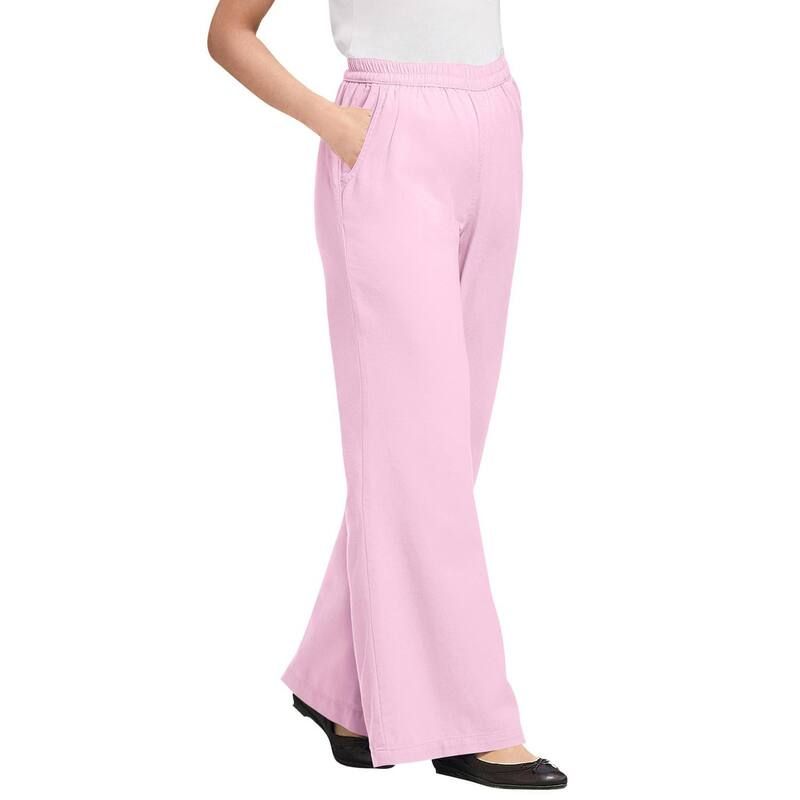 ウーマン ウィズイン レディース ボトムス デニムパンツ プラスサイズ コットン ジーンズ Woman Within Plusize Perfect ElasticWaist WideLeg AllC