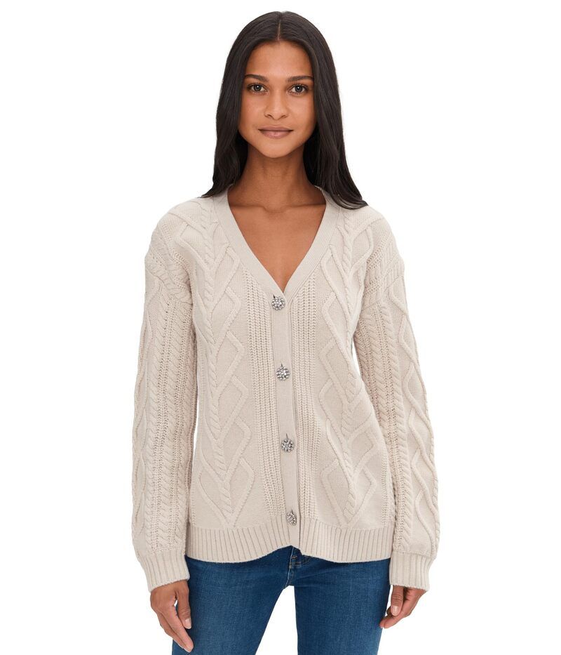 スプレンディット レディース アウター ニット・セーター カーディガン Splendid Harlow Hearts Cardigan Pale Oak Heather ヘザー