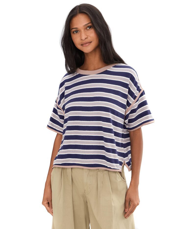 フリーピープル レディース トップス シャツ Free People We The Free Clean Rugby Tee Navy Combo ネイビー