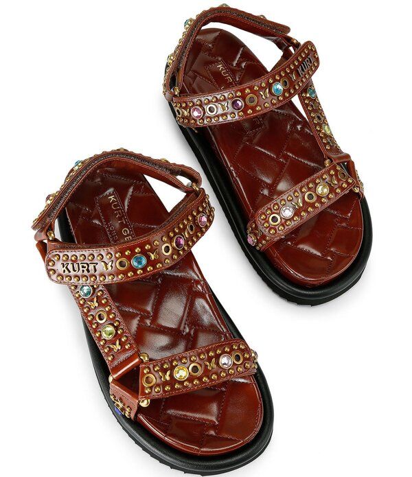 カートジェイガーロンドン レディース シューズ サンダル レザー Kurt Geiger London Orson Leather Studded Slingback Sandals Open Bro カートジェイガーロンドン レディース シューズ サンダル レザー Kurt Geiger London Orson Leather Studded Slingback Sandals Open Bro