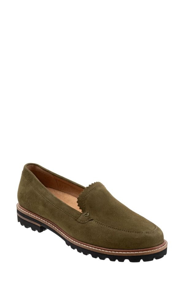 トロッターズ レディース シューズ スリッポン・ローファー Trotters Fayth Loafer Olive Suede オリーブ