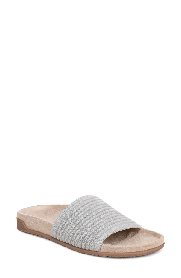 バイオニック レディース シューズ サンダル Vionic Evie Slide Sandal Vapor GreySilver グレー