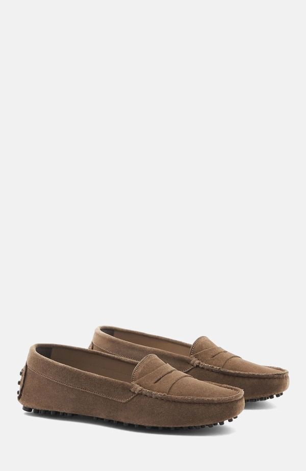 スカロッソ レディース シューズ スリッポン・ローファー SCAROSSO Ashley Driving Shoes Taupe Suede トープ