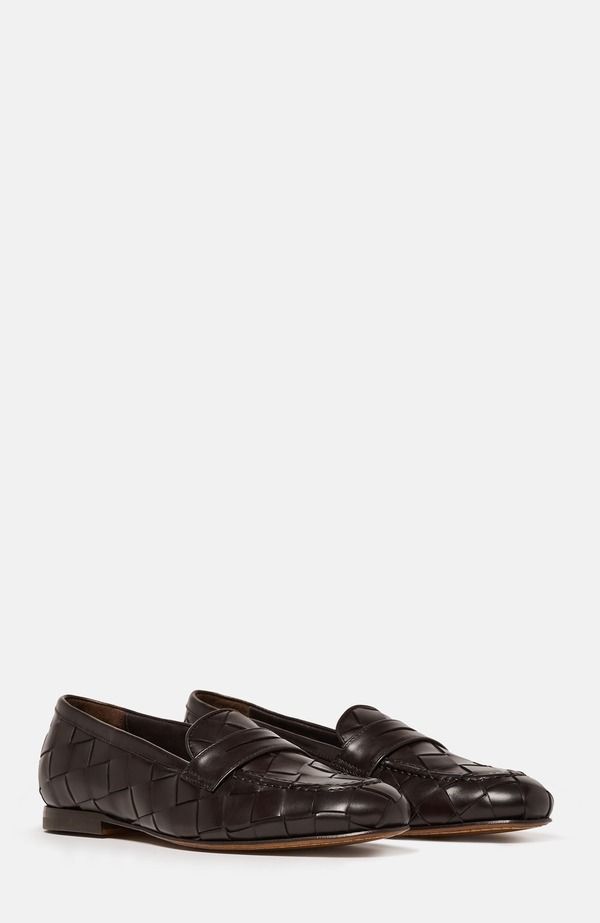 スカロッソ レディース シューズ スリッポン・ローファー SCAROSSO Valeria Loafers Dark Brown Calf ブラウン