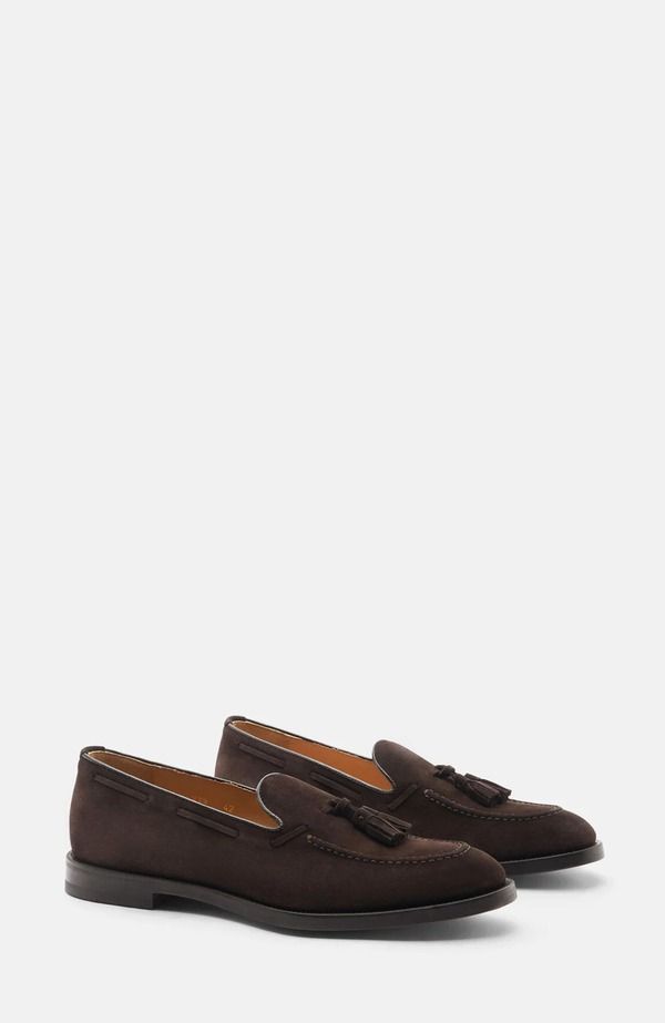 スカロッソ メンズ シューズ ローファー SCAROSSO William Loafers Brown Suede ブラウン