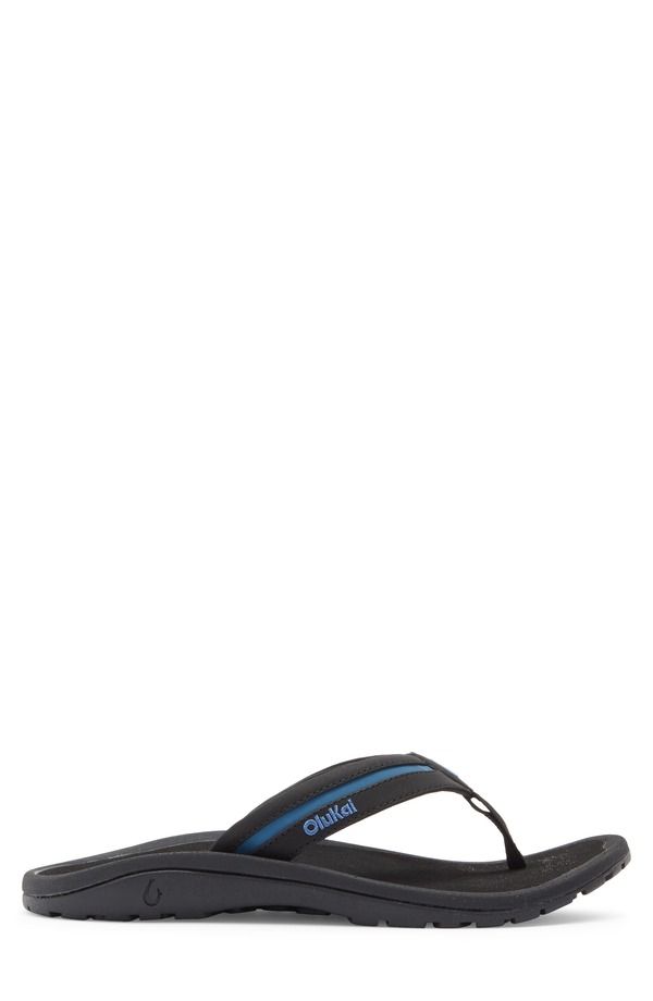 オルカイ メンズ シューズ サンダル OluKai Ohana Plua Flip Flop Black Slate Blue ブラック オルカイ メンズ シューズ サンダル OluKai Ohana Plua Flip Flop Black Slate Blue ブラック