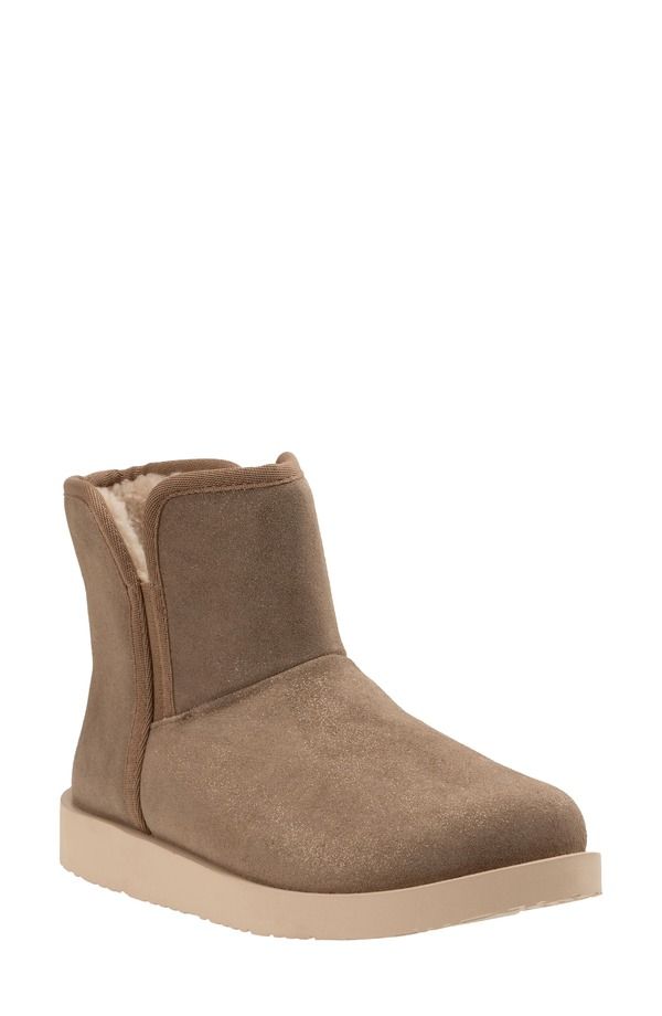 レヴィタライン レディース シューズ サンダル ブーツ レザー Revitalign Fireside Faux Fur Lined Leather Bootie Slipper Shimmer Fo