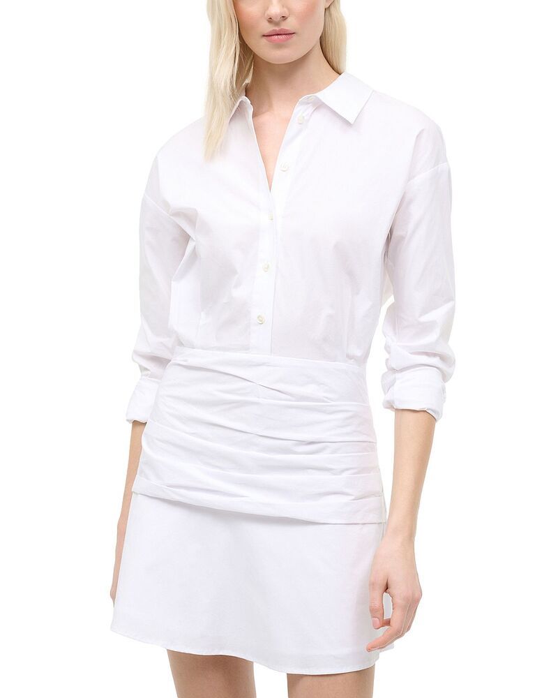 スタウド レディース トップス ワンピース ミニ STAUD Indya Mini Dress White ホワイト