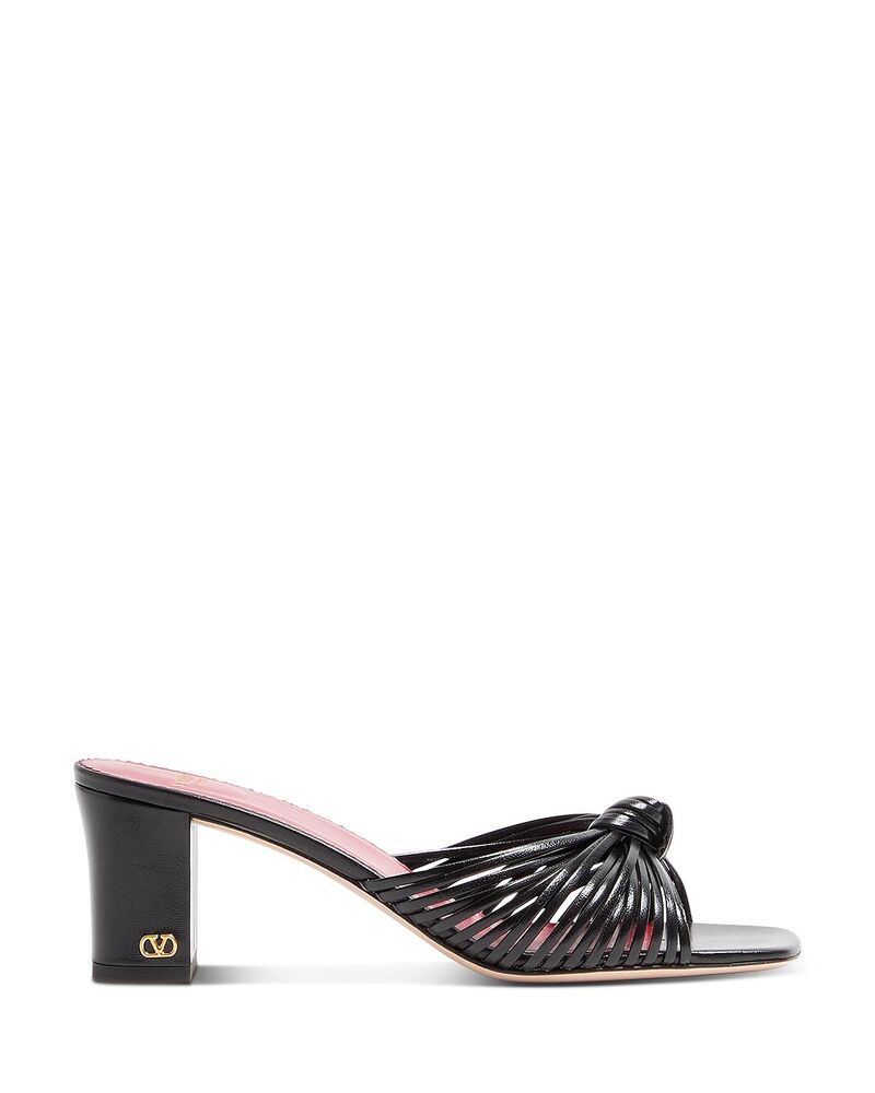 ヴァレンティノ レディース シューズ サンダル レザー Valentino Garavani Womens Annet Knotted Multi Strap Leather Slide Sandal