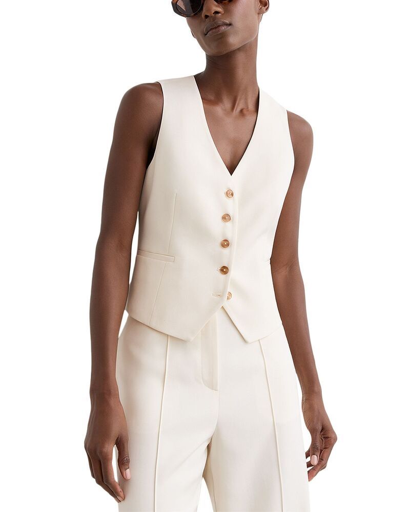 レイス レディース アウター コート REISS Malin Waistcoat Cream クリーム