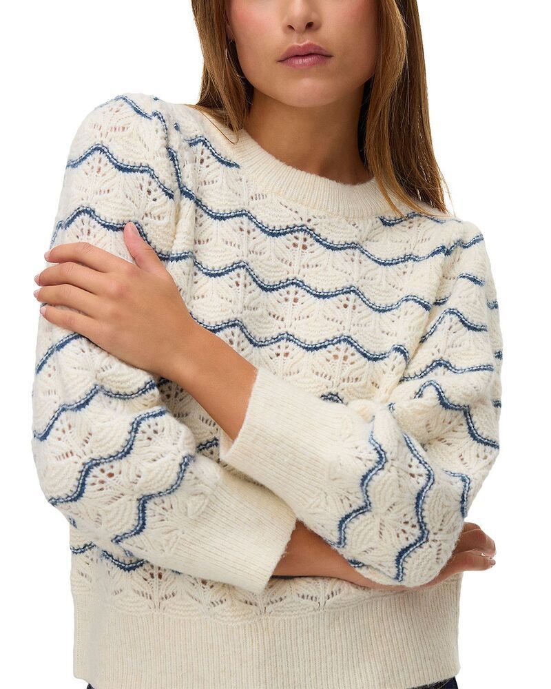 ヴェロモーダ レディース アウター ニット・セーター Vero Moda Leonor Sweater Birch Stripe ストライプ