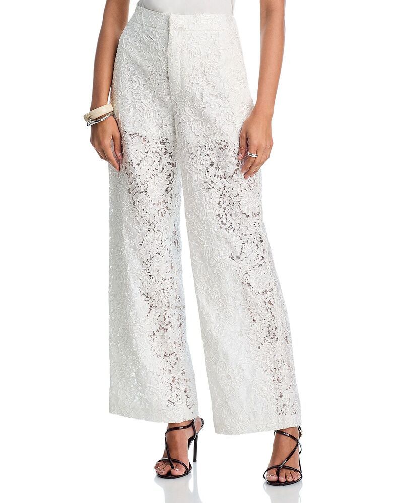 アクア レディース ボトムス カジュアルパンツ ワイドレッグ レース AQUA Lace Wide Leg Pants Exclusive Ivory アイボリー 15,155円
