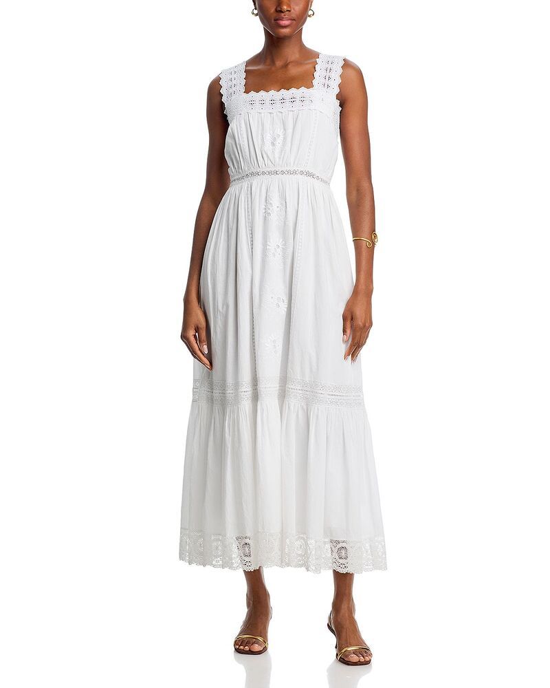キセレナ レディース トップス ワンピース レーストリム レース Xirenanita Lace Trim Dress White ホワイト