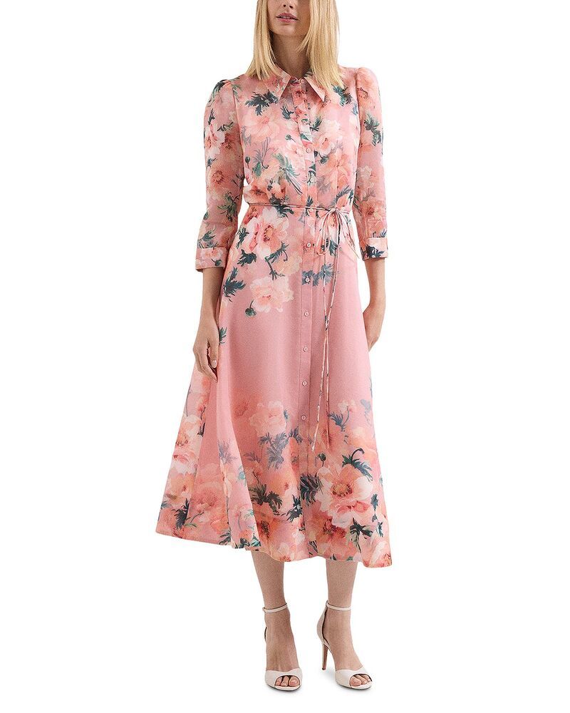 フェイズ・エイト レディース トップス シャツ フラワー柄 プチ フラワー Phaseight Petites Anabella Floral Shirtdress Pale Pink ピンク