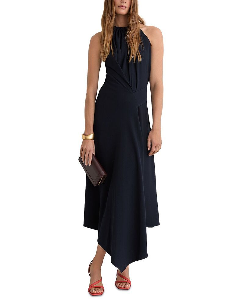レイス レディース トップス ワンピース ドレープチ REISS Petites Maeve Drapedress Navy ネイビー