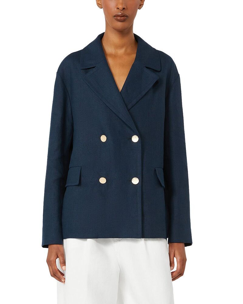 マックスマーラ レディース アウター ジャケット・ブルゾン リネン Max Maravenue Linen Jacket Midnight Blue ブルー