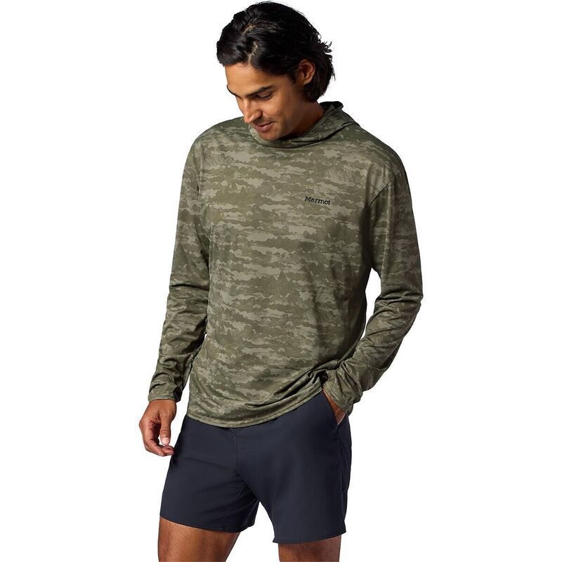 マーモット メンズ アウター パーカー・スウェット Marmot AirExchange SolarShield Hoodie Mens Olive Grove Lagos オリーブ