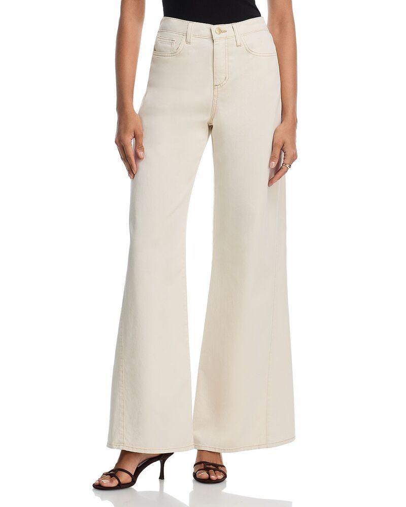 ラジャンス レディース ボトムス デニムパンツ ワイドレッグ ジーンズ LAGENCE Beau High Rise T Seam Wide Leg Jeans in Macadamia