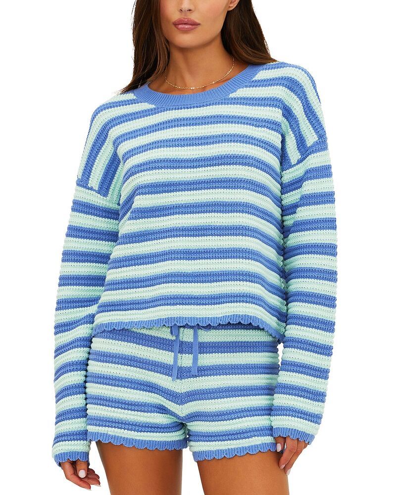 ビーチライオット レディース アウター ニット・セーター Beach Riot Striped Beach Sweater Sapphire Sea Stripe サファイア