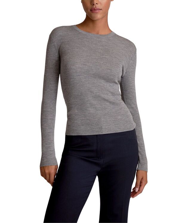 エムエメウラフール レディース アウター ニット・セーター リブ MMLaFleur Beck Ribbed Merino Sweater Gray Melange グレー