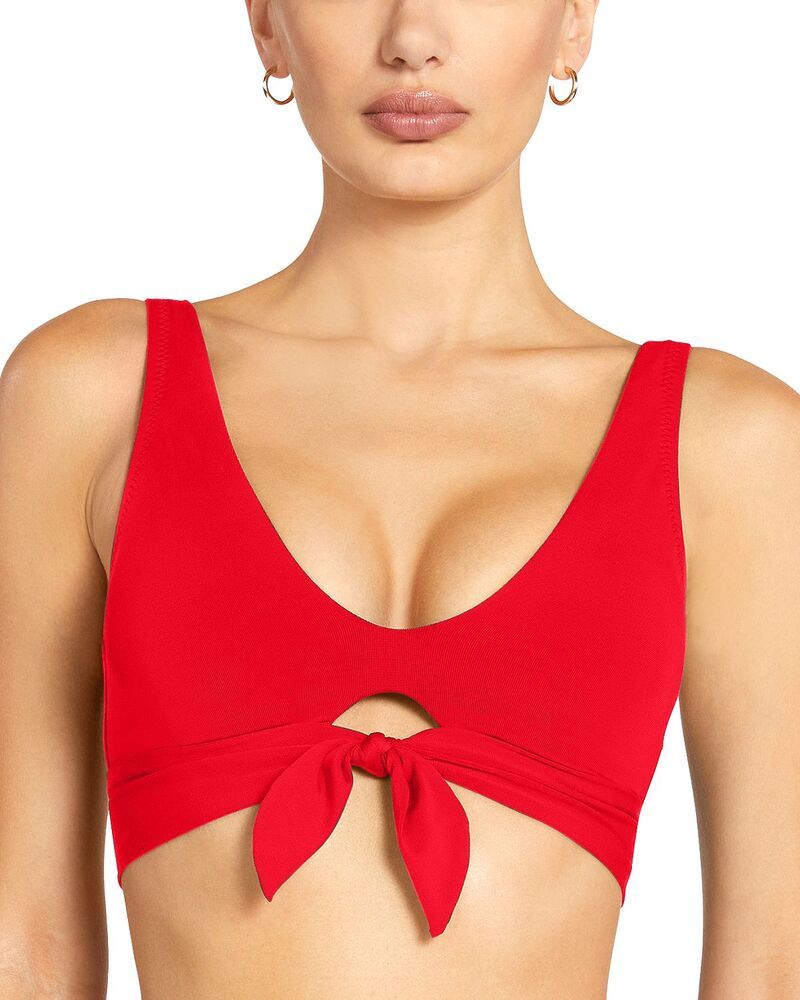 ロビンピッコーネ レディース 水着 トップのみ Robin Piccone Ava Tie Front Bikini Top Fiery Red レッド