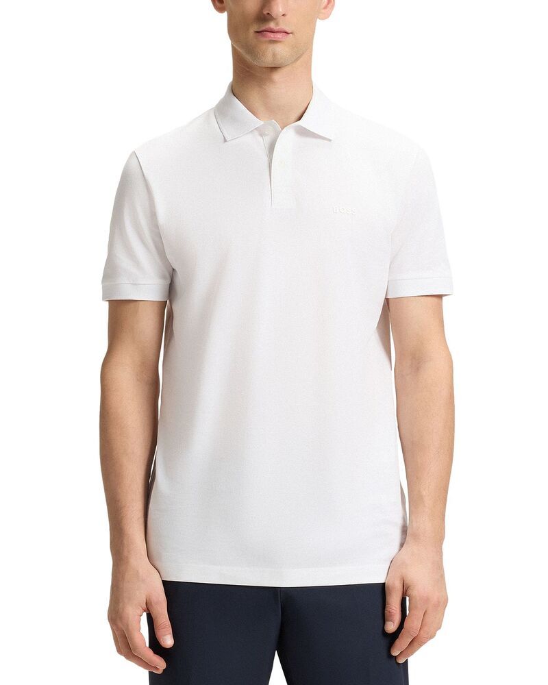 ボス メンズ トップス ポロシャツ ロゴ BOSS Pio Short Sleeve Logo Polo Shirt White ホワイト