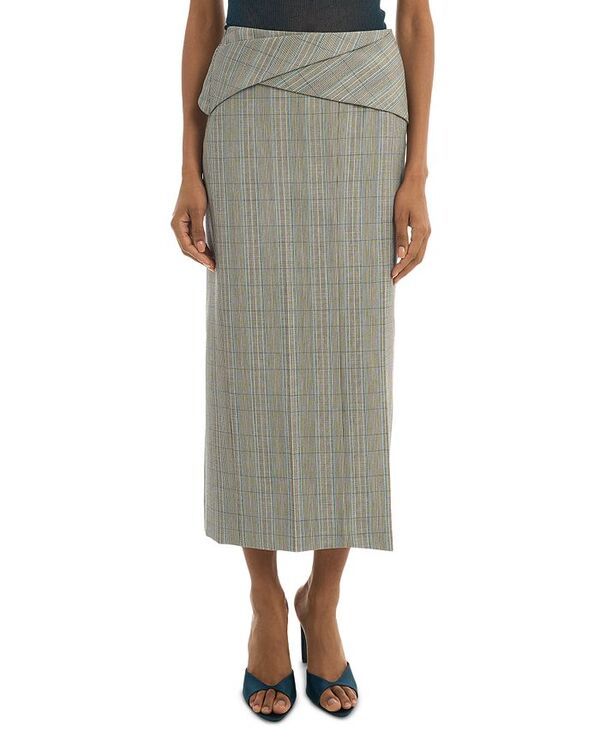 ヴィクトリア ベッカム レディース ボトムスカート Victoria Beckham Wrap Detail Skirt BlueGrey Multi グレー