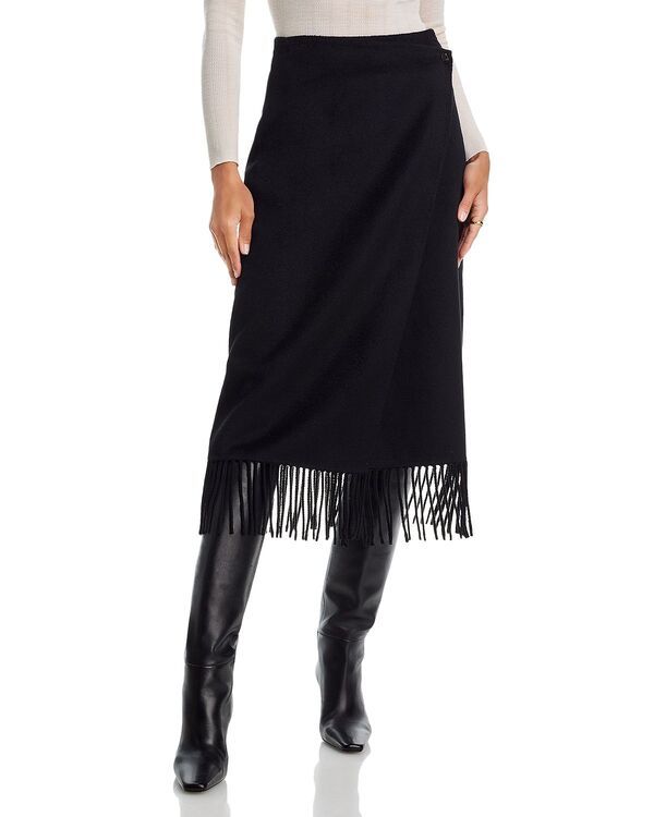 レイルズ レディース ボトムスカート ミディ フリンジ Rails Odette Fringe Trimidi Skirt Black ブラック