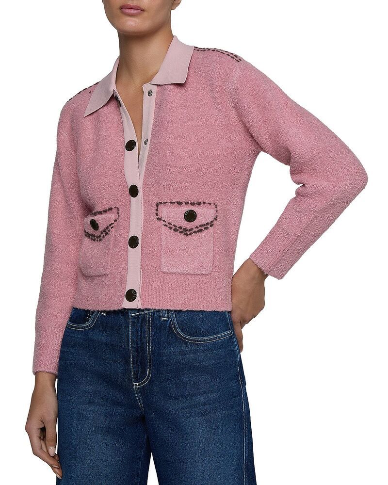 ラジャンス レディース アウター カーディガン クロップド LAGENCE Poetry Stitch Detail Cropped Cardigan Mauve Rose
