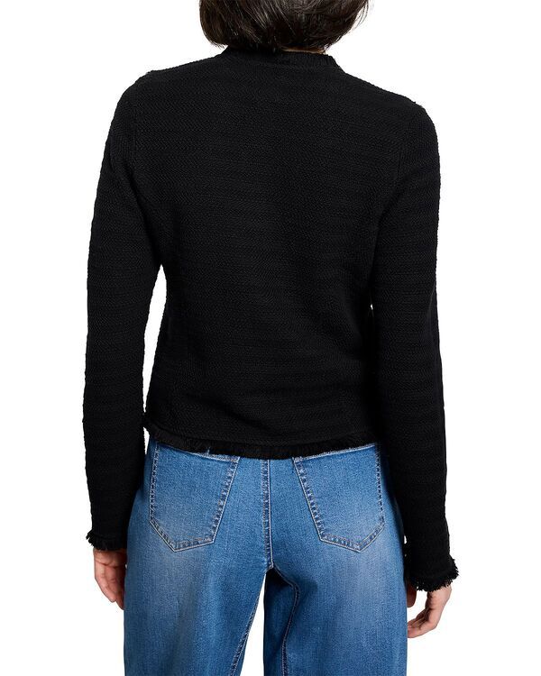 ニックプラスゾーイ レディース アウター ジャケット・ブルゾン ニット フリンジ NICZOE Fringe Mix Knit Jacket Black Onyx ブラック