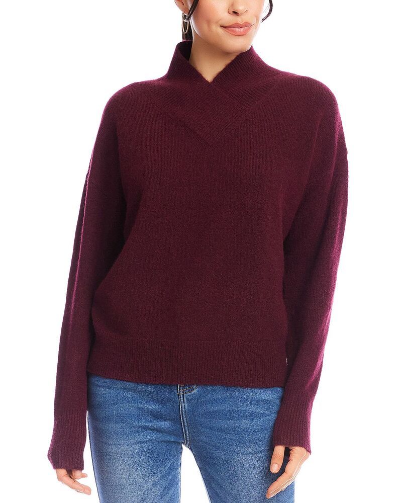 カレンケーン レディース アウター ニット・セーター Karen Kane Shawl Collar Sweater Wine ワイン