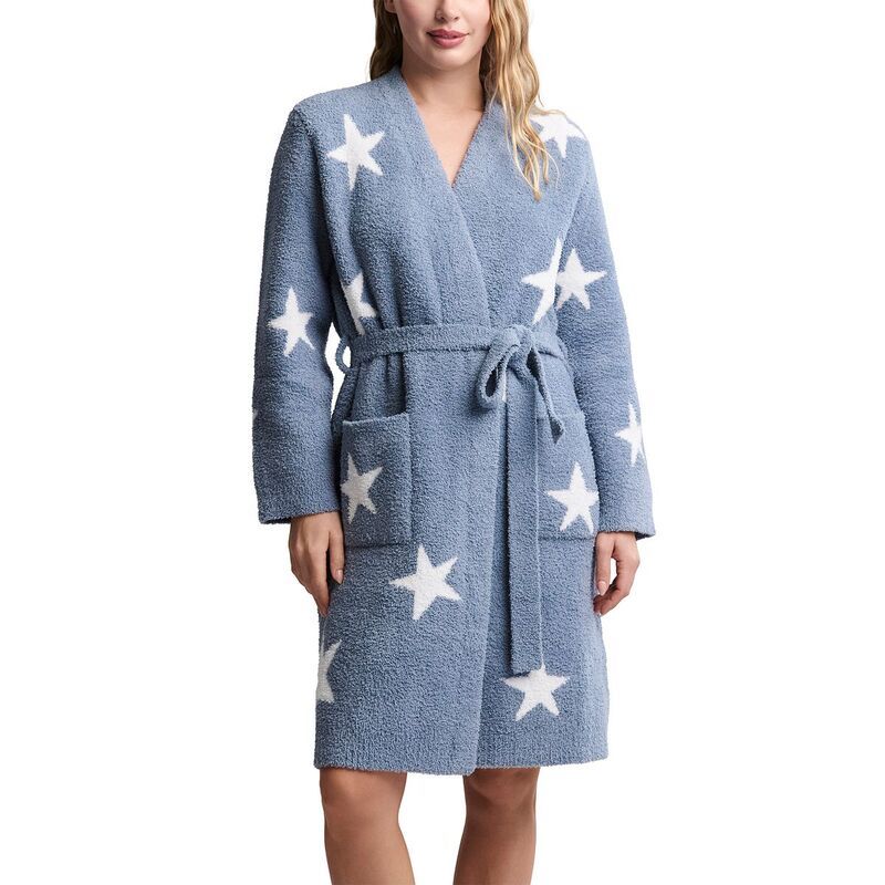 ベアフットドリームス レディース アンダーウェア ナイトウェア BAREFOOT DREAMS CozyChic Starry Night Robe Blue DuskPearl パール