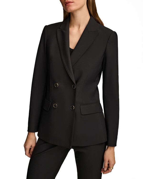ダナ キャラン ニューヨーク レディース アウター ジャケット・ブルゾン ブレザー Donna Karanew York Essentials Double Breasted Blazer Black