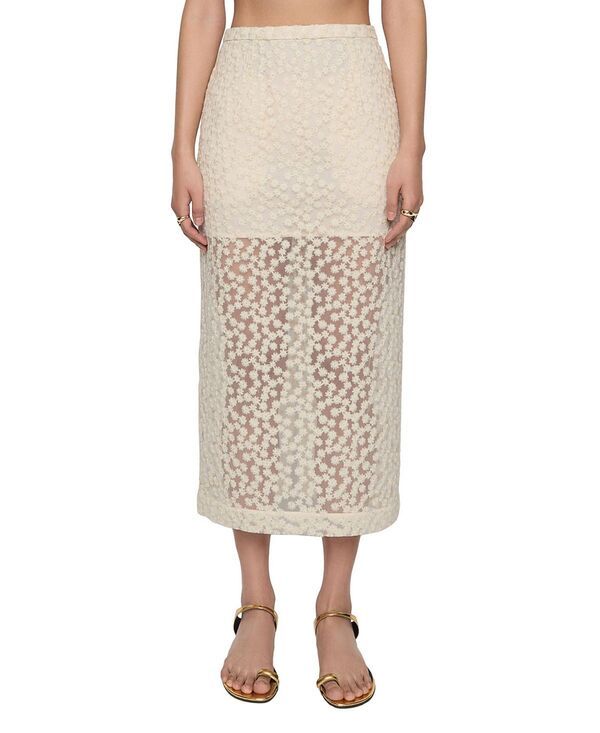 レベッカミンコフ レディース ボトムスカート ミディ レース Rebecca Minkoff Jaci Midi Lace Skirt Beige ベージュ