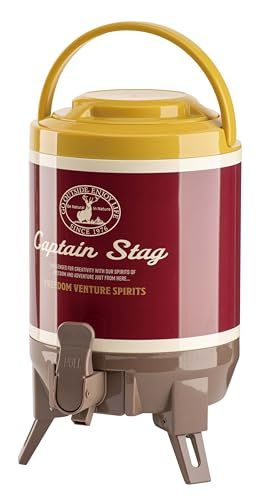 キャプテンスタッグ(CAPTAIN STAG) ジャグ タンク 最後まで注げるウォータージャグ 容量3L/6L/8L/10L 保温保冷 広口タイプ コップ付き ハンドル付き 三脚スタンド ネイビー/ビバレーデザインt b3a26178
