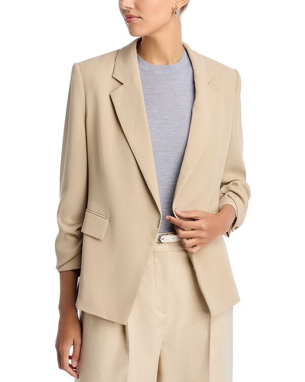 ボス レディース アウター ジャケット・ブルゾン ギャザー ブレザー BOSS Jia Ruched Sleeve Blazer Light Beige ベージュ