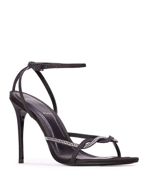 ブラックスエードスタジオ レディース シューズ サンダル Black Suede Studio Womens Embellished Sandals Black Satin ブラック