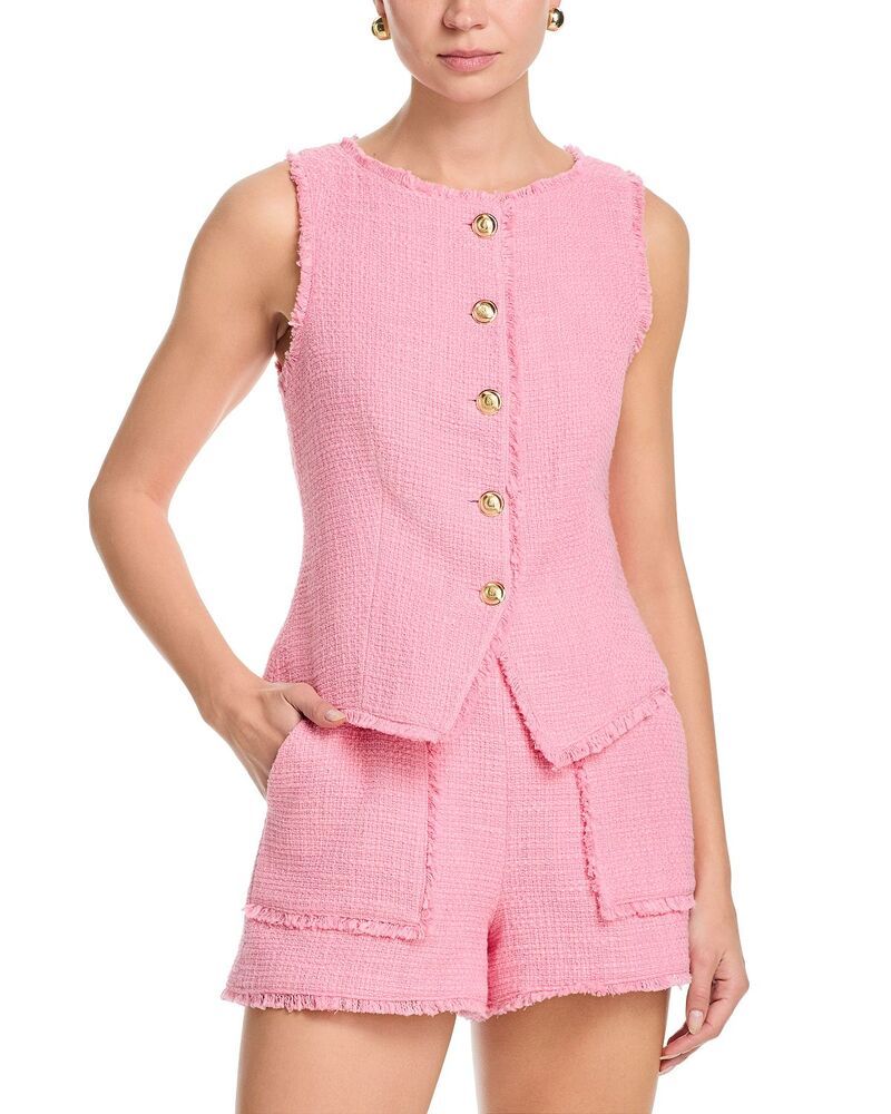 サンク ア セプト レディース アウター ベスト Cinq Sept Camen Boucle Vest Seashell Pink ピンク
