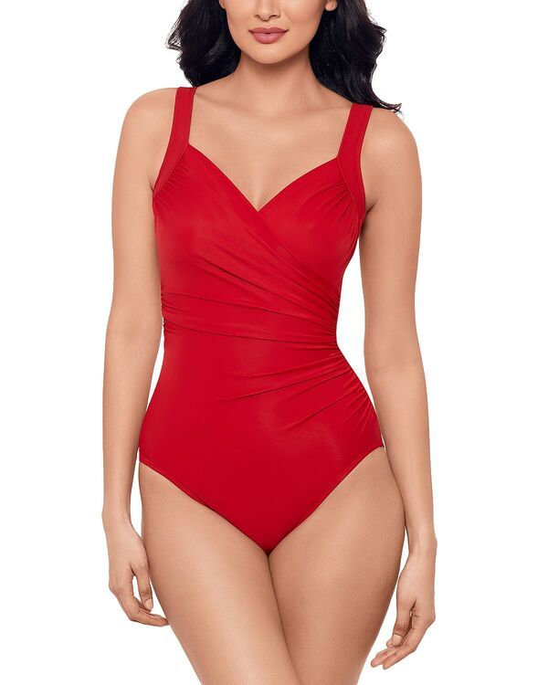 ミラクルスーツ レディース 水着 上下セット Miraclesuit Must Have Sanibel One Piece Swimsuit Cayenne Red レッド
