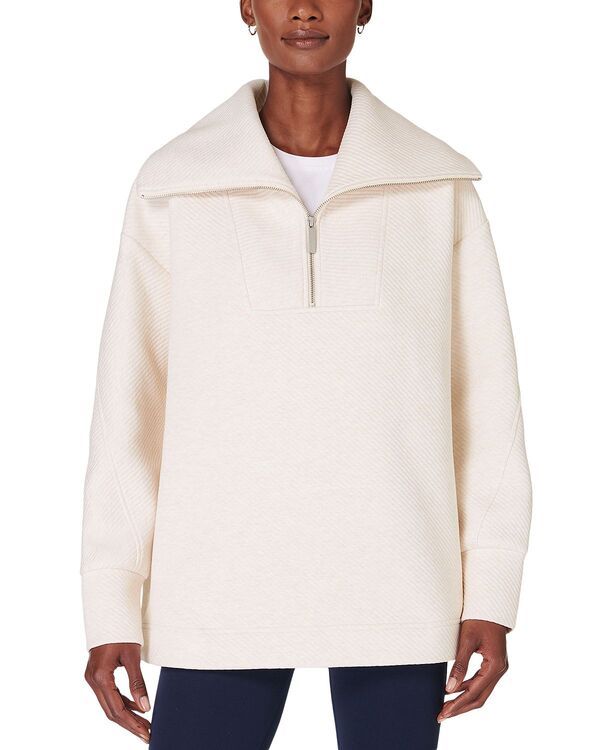 スウェッティベティ レディース アウター パーカー・スウェット ハーフジップ シャツ Sweaty Betty Radiant Half Zip Sweatshirt Oatmeal Marl マール
