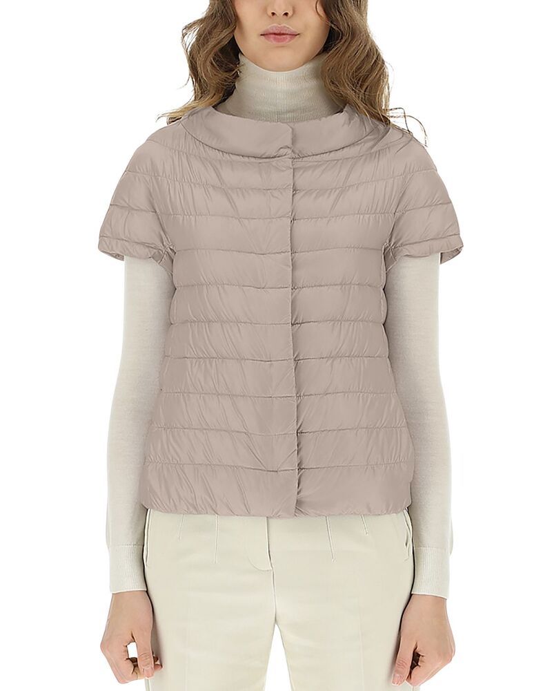 ヘルノ レディース アウター ジャケット・ブルゾン キャップ Herno Emelia Cap Sleeve Puffer Jacket Chantilly